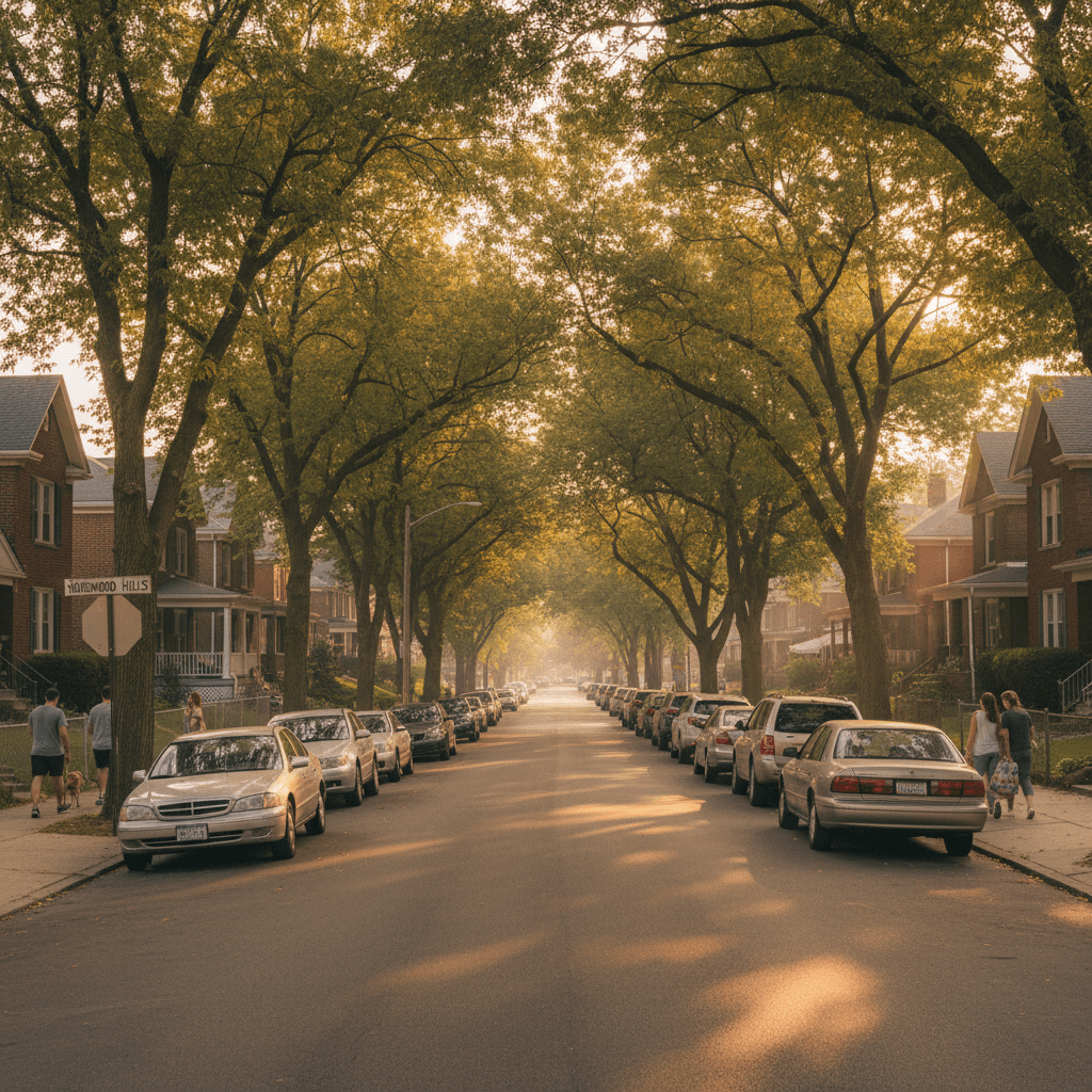 Pittsburgh neighborhood street scene